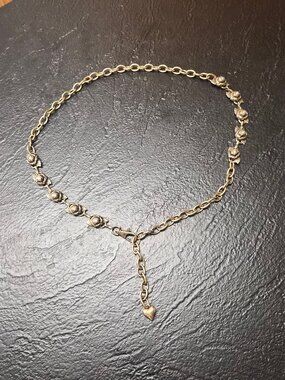 VTG Y2K Betsey Johnson Brass Rose Chain Belt BodyJewelry Kitch Glam RomanticGoth